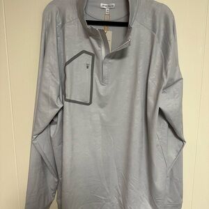 Men’s Peter Millar Quarter Zip White Camo Pullover 3XL